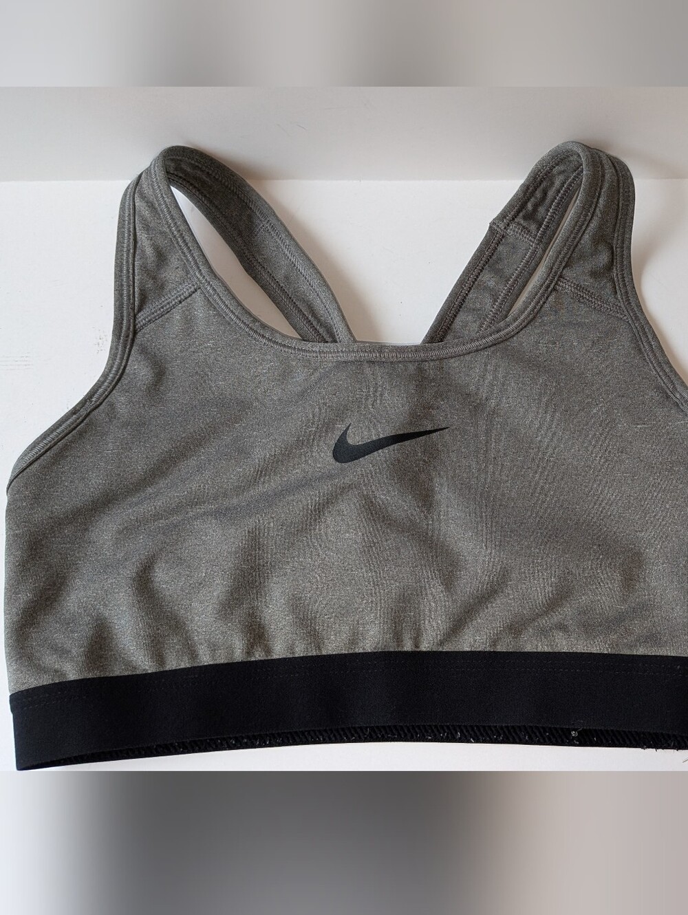 Nike Heather Gray Sports Bra with Black Band